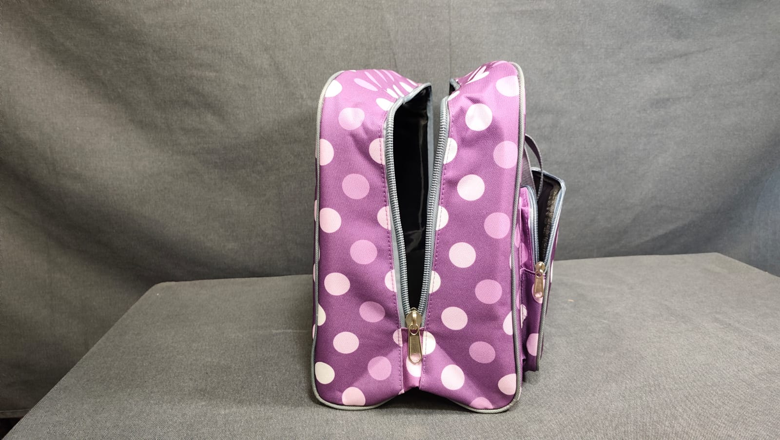 Sac de transport machine à coudre familiale violet à pois – Image 2