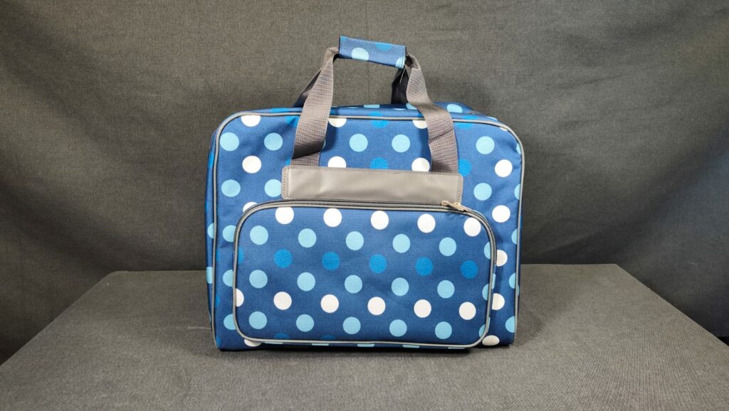 Sac de transport machine à coudre familiale Bleu à pois