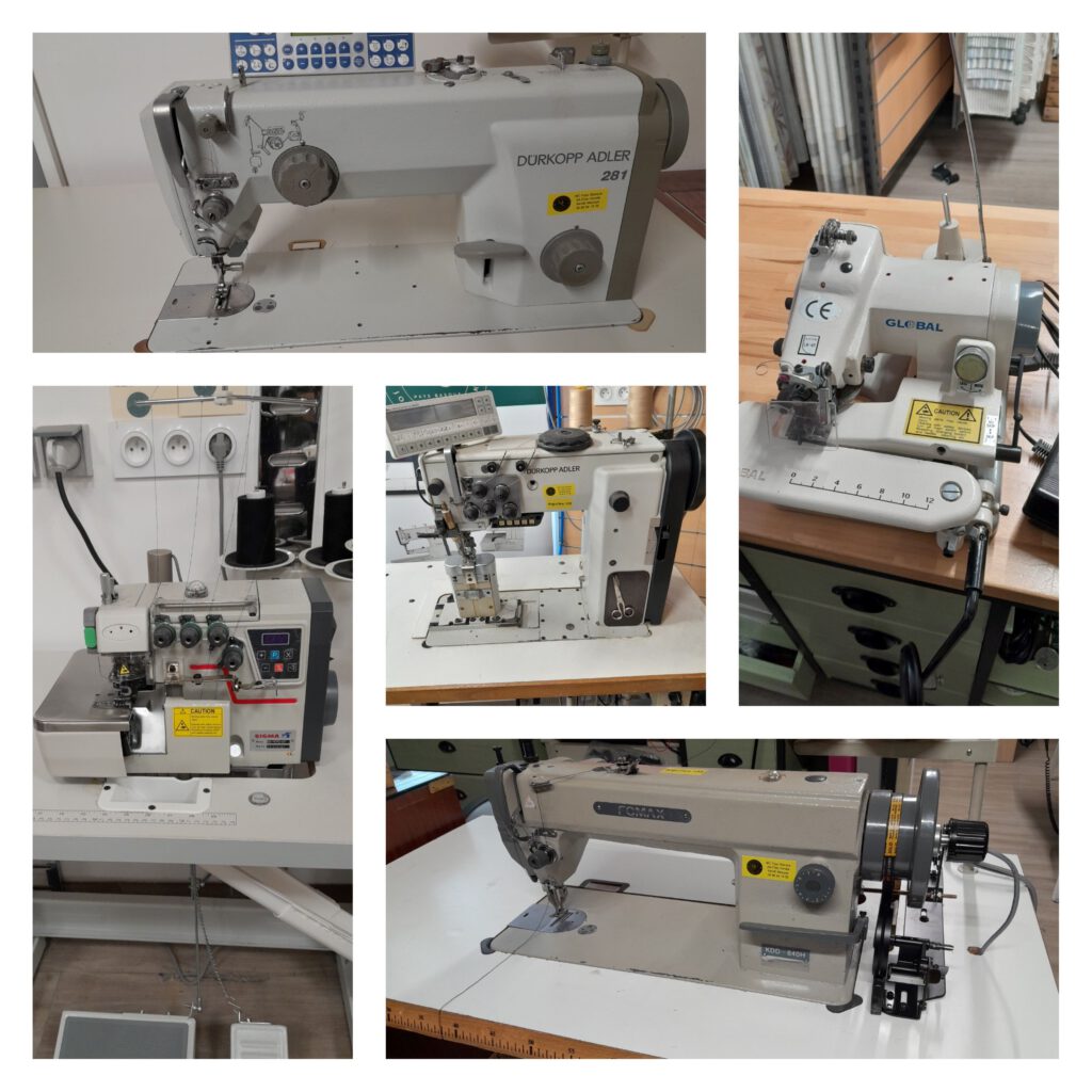Montage de photos de machines à coudre professionnelles : Dürkopp Adler, Global, SIGMA, Fomax